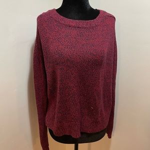 Burgundy knit crop sweater